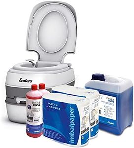 Enders © WC Chimique Portable - Kit de démarrage Comfort Blue 5,0 | Produit additif et Papier Toilette | Toilette Chimique de Camping | Camping Car Accessoires | Pot de Chambre Adulte et Enfant
