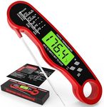 AWLKIM Meat Thermometer Digital - Fast Instant Read Food Thermometer for Cooking, Candy Making, Outside Grill - Waterproof, Backlit Display, Hold Function - Red