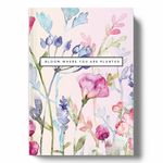 LAURET BLANC Hardbound 2024 Undated Planner- A5 Size, 12 Monthly Spreads, 52 Weekly Spreads, Habit Tracker, Utility Pages (Bloom Where You Are Planted)