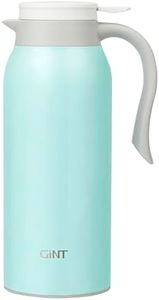 GiNT 51 Oz Stainless Steel Thermal Coffee Carafe, Double Walled Vacuum Thermos, 12 Hour Heat Retention, 1.5 Liter Tea, Water, and Coffee Dispenser (Upgraded version Blue)