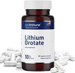 Lithium Orotate Supplement 10mg, 60 Vegetarian Capsules. Supports Healthy Mood, Behavior, Memory and Emotional Wellness.