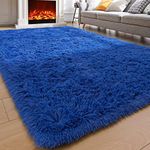 Comeet Navy Blue Shag Rug for Livin