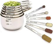 Simply Gourmet Measuring Cups and Spoons - 12 Pc Set of Measuring Cups and Spoons for Cooking and Baking - Durable, Stainless Steel Cups for Easy Storage - Kitchen Tools and Gadgets