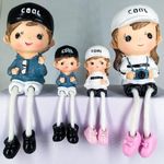 SATYAM KRAFT 4 pcs Hanging Legs Showpiece Cute Boy and Girl,Toy Cute Couple Statue figurines Decorative forDiwali,Deepwali,Home Decor,Living Room,Table Decoration,Newyear,Gift for Girlfriend,Boyfriend