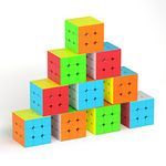 Full Size 3x3x3 Speed Cube Set, 2.2in Puzzle Party Toy Stickerless Magic Cube Set, Christmas Birthday Party Favor Cube Toy Gift for Kid Teens Adults (10 Pack)