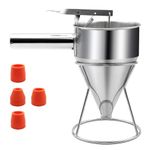 Stainless Steel Pancake Batter Dispenser,1.2L Funnel Cake Dispenser with Stand Heavy Duty Baking Tool for Cupcake Waffles Cakes