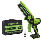 Greenworks 24V 6" Brushless Mini Chainsaw, Small Cordless Handheld Saw,Tool Only