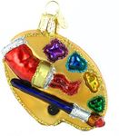 Old World Christmas Ornaments: Artist's Palette Glass Blown Ornaments for Christmas Tree