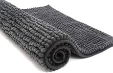 Roseate Shaggy Chenille Bath Mat (40x60 cm) Extra Soft Super Absorbent Anti Skid Door Mats for Home/Bathroom/Bedroom/Kitchen/Floor Mat (Grey) Pack of 1