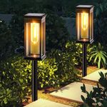 Garden Art(Pack of 2 Solar Outdoor Garden Light Solar Powered Lamp Lanter Waterproof Landscape Lighting for Pathway Patio Yard Lawn Decoration (GAXLTD-267)