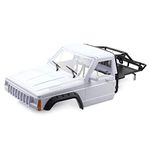 INJORA RC Cherokee Body Cab & Back-Half Cage for 1/10 RC Crawler Traxxas TRX4 Axial SCX10 90046 (White)