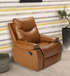 RM Home One Seater Recliner Chair Manual Leatherette (Tan) Color