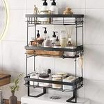 COVAODQ Over The Toilet Storage 3 Tier Bathroom Organizer Shelves Multifunctional over toilet bathroom organizer, No Drilling with Wall Mounting Space Saver