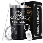 60th Birthday Gifts for Men - 60 Year Old Ideas Gifts for Mem, Dad - Unique Great Wedding Anniversary for Couple - Vintage 1962 Tumbler Cup