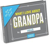 Knock Knock What I Love about Grandpa Book Fill in the Love Fill-in-the-Blank Book Gift Journal, 4.5 x 3.25-inches