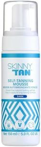Skinny Tan Dark Mousse 150ml, Instant Fake Tan Mousse, Coconut and Vanilla Aroma, Cruelty Free & Vegan Skincare for Radiant Natural Glow - Easy to Apply
