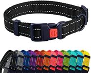 CollarDirect Small Dog Collar with Metal Buckle Nylon Reflective Puppy Collar Adjustable 8 Colors (Neck Fit 7"-11", Black)