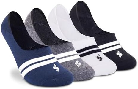 Supersox Stylish No Show Loafer Socks for Man | Combed Cotton | Breathable & Moisture Absorbent | Anti-Odour | Anti-Slip Grip | Low Cut Invisible Fit | Blue, Black, Grey, White | Pack of 4