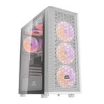 Ant Esports 250 Air Mid- Tower Computer Case/Gaming Cabinet - White | Support - ATX, M-ATX, ITX | Pre-Installed 3 x 120mm Front Fans