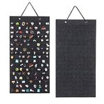 PACMAXI Hanging Brooch Pin Organizer, Display Pins Storage Case, Brooch Collection Storage Holder, Holds Up to 170 Pins.(Not Include Any Accessories) (M-170 Slots, Black)