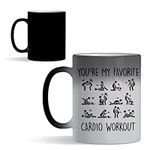 You're My Favourite Cardio Workout Mug - 11 oz Colour Changing Ceramic Magic Mug for Husband, Wife, Girlfriend, Boyfriend, Valentine, Anniversary, Birthday.