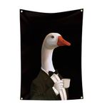 knuvkon Elegant Gentleman Duck with Coffee Meme Tapestry 3x4 Ft Funny Tapestry for College Dorm Decor Teen Guys Girls Bedroom Living Room Dorm Home Indoor Wall Decorations