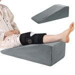 TOPROUD Leg Elevation Pillow with Handle, Memory Foam Leg Support Pillow for Comfortable Elevation, Extra Firm Leg Rest for Hip, Knee, Foot & Ankle Support (single leg)