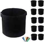 10 Pack Fabric Pots 10 Gallon, Breathable Thickened Nonwoven Grow Bags Durable Garden Planter Indoor & Outdoor Planting Grow Bags with Handles