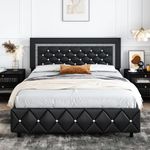 HOMBCK Queen Bed Frame, Upholstered