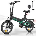 HITWAY Electric Bike 250W Foldable Pedal Assist E Bike with 7.8Ah Battery without accelerator, 16inch for Teenager and Adults