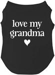 Love My Grandma Mother's Day Dog Tee Shirt Sizes for Puppies, Toys, and Large Breeds (Black, Medium 399)