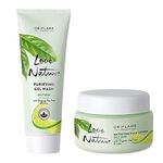 Oriflame LOVE NATURE Mattifying Face Lotion with Organic Tea Tree & Lime 50 ml with Purifying Gel Wash with Organic Tea Tree & Lime 125 ml