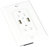 Diamond Group 61070USB White Dual USB Charger with Duplex Receptacle