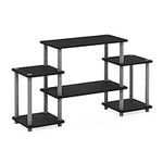 Furinno Turn-N-Tube No Tools Entertainment Center, TV Unit, TV Stands, Black/Grey,105.4 (W) x 58 (H) x 29.5 (D) cm