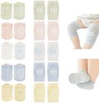 WATOCHE Baby Crawling Knee Pads and Socks with Anti-Slip Grips 10 Pairs Unisex Baby Toddler Nonslip Kneepads & Ankle Floor Socks(10 Pairs-Mesh Solid,1-3T)
