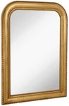 Hamilton Hills Gold Ornate Mirror - Metal Framed 16x24 inch Antique Brass Mirror - Decorative Scalloped Edge for Bathroom, Vanity, or Bedroom - Hanging Horizontal and Vertical Rectangle Frame