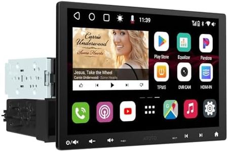 ATOTOZONE S8 MS 10.1 inch QLED Floating Screen Android Car Stereo, Built-in 4G LTE, Wireless CarPlay/Android Auto, Single/Double Din, ChatGPT AI Voice, 36-Band DSP, Bluetooth, Sat Nav Head Unit