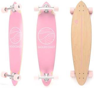 Goldcoast Classic Pink Pintail – 37.75" Canadian Maple Pintail Longboard Complete with 70mm Wheels & Precision Bearings for Smooth Cruising
