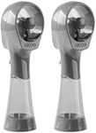 O2COOL 2 Pack Elite Battery Powered Handheld Water Misting Fans (Grey)