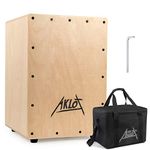 AKLOT 12" Cajon Box Drum Wooden Percussion Box with Internal Adjustable Snares Birch Wood