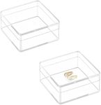 KissYou Acrylic Box with Lids 5.1 * 4.7 * 2.4" Clear Party Favors Box Small Plastic Home Office Storage Organizer Box Transparent Square Cube Jewelry Birthday Easter Candy Gift Boxes