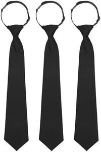 Luckyvestir Clip on Ties for Women, Black Tie for Woman, Ajustable Womens Tie, School Uniform Ties for Girls, 14" Women Acessory
