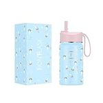 420ml Kids Stainless Steel Insulated Water Bottle with Straw Lid - Leakproof Metal Vacuum Flask for Boys Girls Toddlers Children School