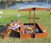 Wooden Kids Sandbox with Lid Outdoo