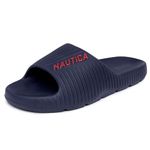 Nautica Men's Athletic Slide Comfort Sandal Shower Slippers, Navy Arnon, 9