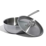 Made In Cookware - 3 Quart Stainless Steel Saucier Pan - 5 Ply Stainless Clad - Professional Cookware - Made in Italy - Induction Compatible