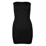 YiZYiF Women's Strapless Full Body Slip Shaper Seamless Tube Slip Under Dress, Black, XX-Large