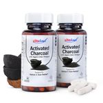 Vitabowl Activated Charcoal with Apple Cider Vinegar | Organic Coconut Shell Derived | Helps in Digestion, Bloating, Liver & Kidney Detox | 120 Veg Capsules