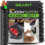 GearIT 14/3 14 AWG Portable Power Cable (100 Feet - 3 Conductor) SJOOW 300V 14 Gauge Electric Wire for Motor Leads, Portable Lights, Battery Charger, Stage Lights and Machinery -100ft Electrical Cord