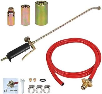 Butane Propane Gas Kit, Multi Purpose Roofers Heating Brazing Torch Weed Blow Burner Plumbers Kit with 3 Nozzle, 3.2cm, 4cm & 5cm + 2m Gas Hose
